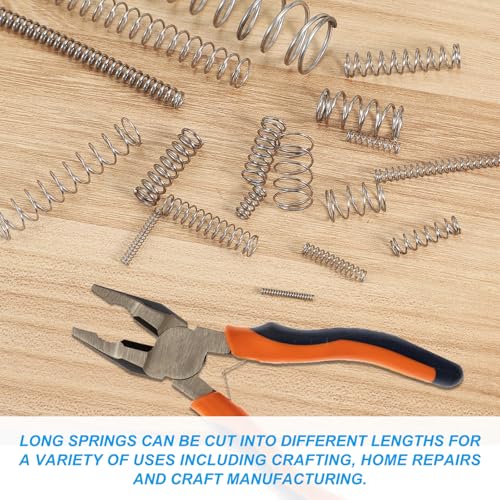 PATIKIL Compression Spring 0.8 mm Wire Dia x 10 mm OD x 305 mm L, 1 Pcs 304 Stainless Steel Mechanical Extension Small Springs Pen Springs Assortment Kit for Shop and Home Repairs - size: 10x0.8x305 mm