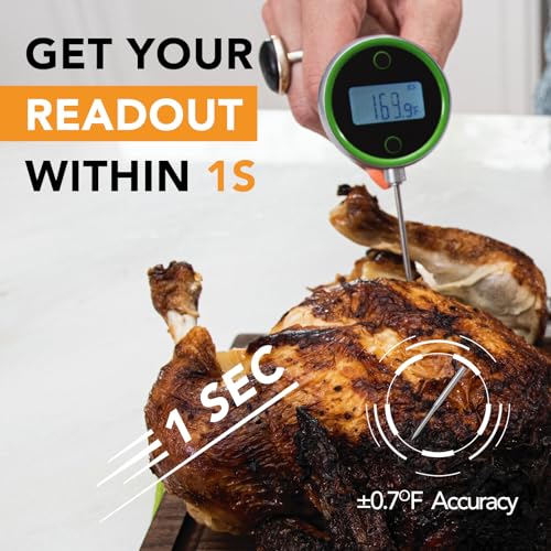 Pocket Pro 1-Second Instant Read Digital Meat Thermometer Rechargeable for Grilling, Food, BBQ, Kitchen Cooking, Oil Deep Frying & Candy (Iced Mango) - color: Iced Mango