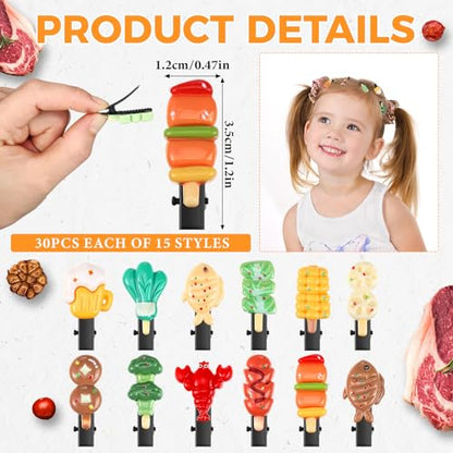30 Pcs Bean Sprout Hair Clips Rave Mixed Style Plant Hairpins Hair Accessories for Party Irish(Bbq) - style: Bbq