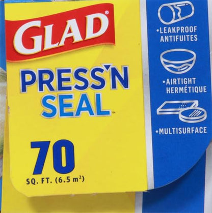 Glad Press'n Seal Plastic Food Wrap | 70 Square Foot | Roll | Pack of 2 - size: 70 Sq Ft (Pack of 2)