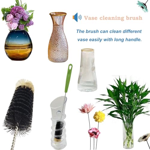 2 Pack 16" Bottle Brush, Dokpod Long Handle Cleaning Brushes for Long Narrow Neck Bottle Cleaning Water Beer Wine Sports Bottle Thermos Flask Bottles Cleaning Hummingbird Feeder Vase Cleaning Brushes - color: Black 2 Pack