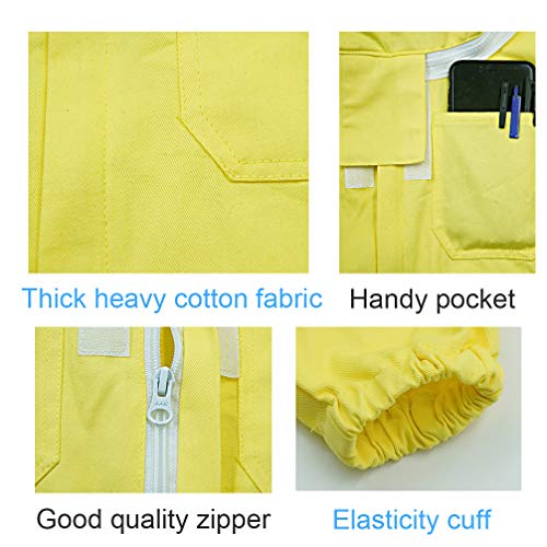 Luwint Kids Beekeeping Suits - Full Body Protection Kid Bee Beekeeper Suit with Gloves and Ventilated Hood (3'6''-3'11'' Height) - color: Yellow/3'6''-3'11'' Height