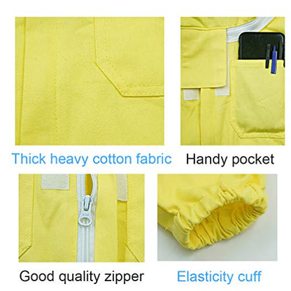 Luwint Kids Beekeeping Suits - Full Body Protection Children Bee Beekeeper Jacket with Gloves and Ventilated Hood (4'7''-4'11'' Height) - color: Yellow/4'7''-4'11'' Height