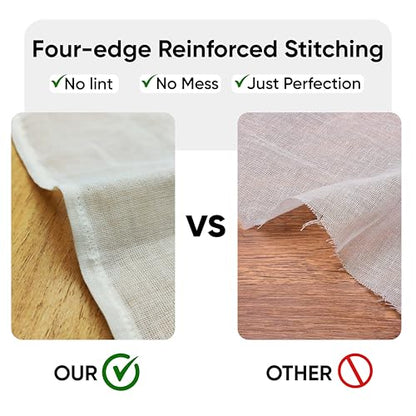 Cheese Cloths – 8 Pcs Precut 20x20 inch hemmed 100% Unbleached Cheesecloth for Straining - Reusable Ultra Fine Mesh Grade 100 Organic cheese Cloth for Turkey baking Juicing Brewing - size: 20x20 inch 8 Pcs