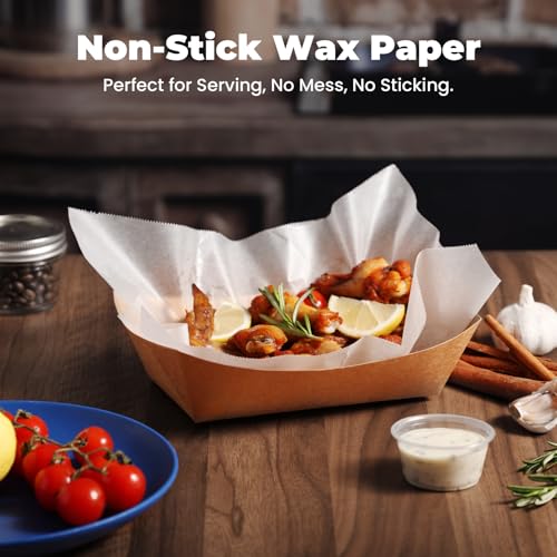 Fit Meal Prep [500 Pack] 12 x 10.75" Wax Paper Sheets for Food, Interfolded Precut Deli Pop Up Grease-Proof Sandwich Paper Wraps, Waterproof for Lunch, Food Basket, Microwave Cover, BBQ - size: 12 x 10.75"