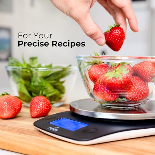 Fradel 0.1g Digital Kitchen Food Scale in Grams & Ounces - 11lb, for Cooking, Baking, Weight Loss - Round - style: Round