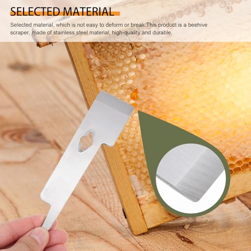 Stainless Metal Beehive Scraper and Beekeeping Lifter Tool for Hive Maintenance, Curved Durable Hive Frame Scraping Equipment for Beekeepers