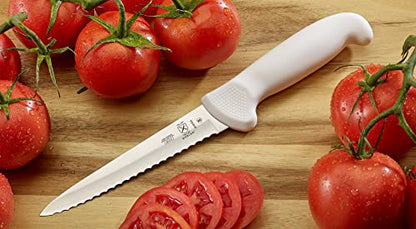 Mercer Culinary Ultimate White 5" Wavy Edge Utility Knife - style: Wavy Edge Utility Knife 5 Inch