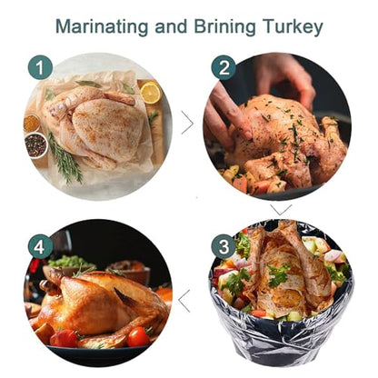 5 Gallon Turkey Brine Bag 16 Pack 20"x28" Bucket Liner Bags for Marinating and Brining Food Grade, BPA Free, Extra Heavy Duty Leak Proof