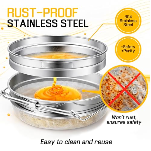SunVara Parent Honey Strainer Filter Honey Filter 2 Piece Honey Double Strainer Honey Extractor Equipment (Strainer Filter) - style: Strainer Filter