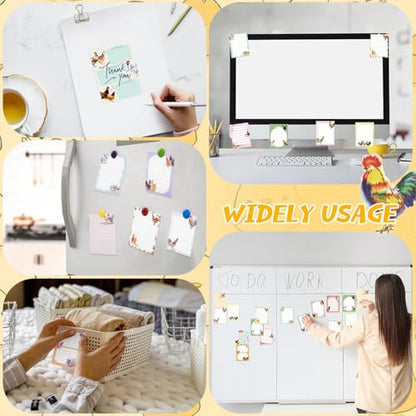 Chiisong 12 Pads Chicken Sticky Notes Cute Sticky Notes 3x4 Roosters Gifts for Women Chicken Funny Memos Animals Notepad Office Supplies Christmas Small Gifts - style: Chicken