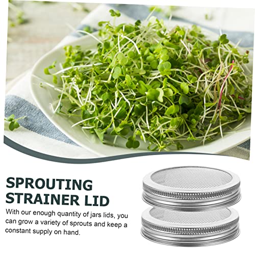 4pcs Stainless Steel Sprouting Lids for 70/86mm Mason Jars Sturdy Mesh Strainers for Bean Sprout Kit Easy to Use for Home Germination and Fermentation