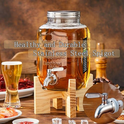 Kombucha & Jun Starter Kit - 1.3 Gallon Glass Jar With Stainless Steel Spigot Perfect for Continuous Brewing, pH Test Strips, Temperature Strip, Cloth Cover, Funnel with Filters - style: Kombucha Brew Kit with 1.3gallon Jar
