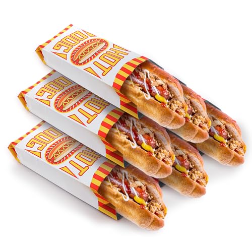 Yarlung 300 Pack Hot Dog Bags and Hamburger Wrappers Set, Grease-proof Food Wrapper Warming Foil Hot Dog Sleeves Retain Heat for Popcorn, Sausages, Party, Snack Bar