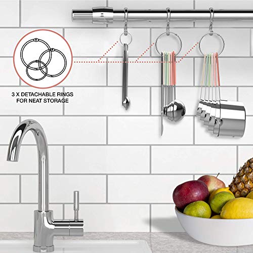CuttleLab 22-Piece Stainless Steel Measuring Cups and Spoons Set, Tad Dash Pinch Smidgen Drop Mini Measuring Spoons, Measuring Stick Leveler, Measurement Conversion Chart Fridge Magnet, (Country Chic) - color: Country Chic