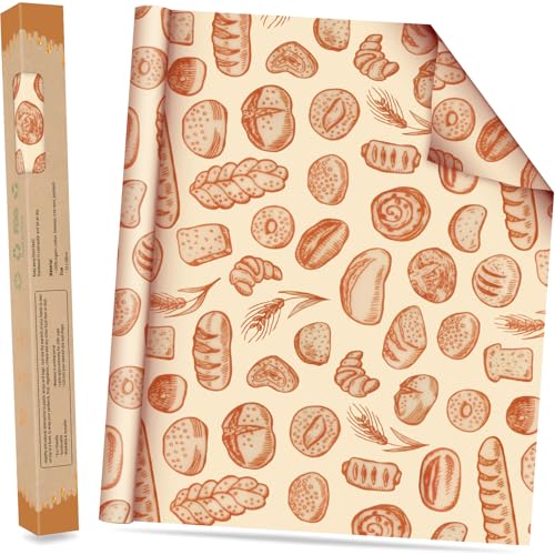 Beeswax Wraps for Food Roll(13x39inch), Organic Beeswax Wrap Beeswax Food Wraps Reusable Food Wrap Sustainable Beeswax Paper Beeswax Sandwich Wrap Beeswax Storage Cloth (Bread) - color: Brown