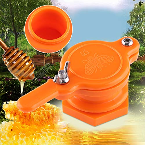Bee Honey Tap Plastic Gate Valve, Beekeeping Bottling Equipment Bee Honey Gate Valve Extractor Tap Gate Valve Beekeeping Tool for Honey Bucket Valves(Orange)
