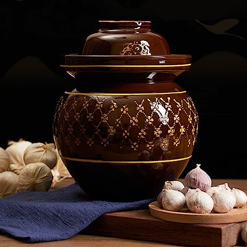 Ceramic Fermentation Crock Jar Kit,Sauerkraut Crock, Traditional Chinese Porcelain Pickle Jar with Water Seal Airlock Lid,Pickle Jar for Fermenting or Pickling Pickl 7Kg - size: 7Kg