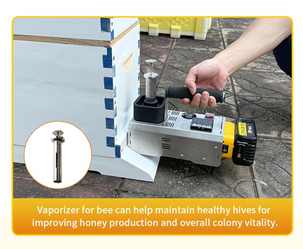 Upgraded oxalic acid vaporizer - Cordless Wireless Beekeeping Tool 4000mAh, Heavy-Duty Stainless Steel Fogger with Copper Nozzle & Precise Temp Control for hive Maintenance (Dew ，No Battery)