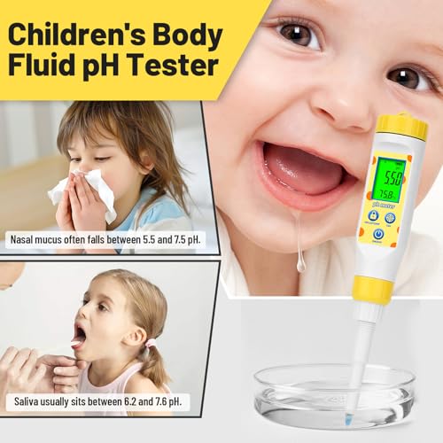 Digital pH Meter for Food Fermentation and Canning, Smart Food pH Tester with High Accuracy Spear Probe for Sourdough, Salsa and Hot Sauces, pH Test Pen with ATC for Solid and Liquid