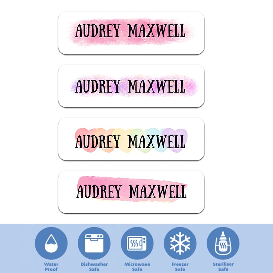 Custom Waterproof Dishwasher Safe Kid Name Labels for Daycare(128 Pack), Camp, School Supply, Baby Bottles, Lunch Boxes and Cups, Travel. Cute Personalized Design Name Stickers (Pattern 16) - color: Pattern 16