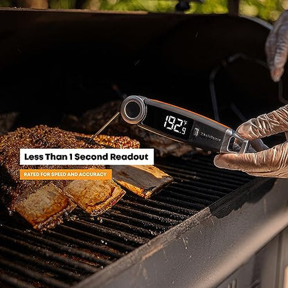Finaltouch X10 Instant Read Digital Meat Thermometer NSF Certified Waterproof Professional for Cooking Grilling BBQ Baking Candy Oil with Rotating Probe and Backlit Display (Tangerine Tart) - color: Tangerine Tart