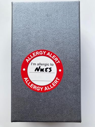 Red Allergen Warning Label 300PCS Adhesive Allergy Alert Stickers