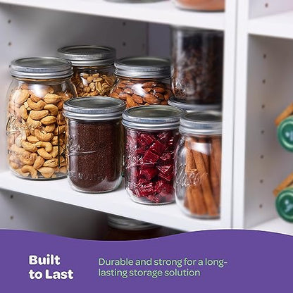 SEWANTA Wide Mouth Mason Jars 32 oz [4 Pack] With Mason Jar Lids and Bands, Mason Jars 32 oz - For Canning, Fermenting, Pickling - Jar Decor - Microwave/Dishwasher Safe.