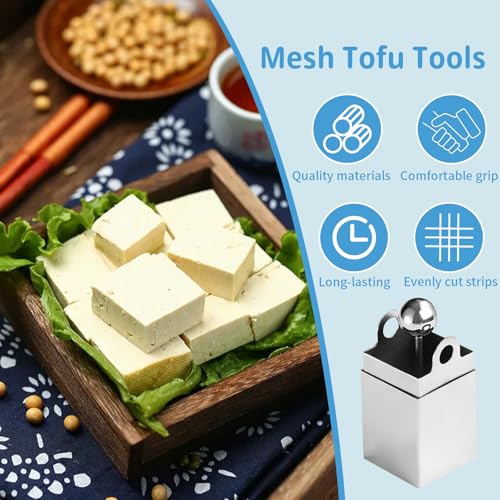 Stainless Steel Tofu Cutter, Practical Square Shaped Tofu Pressing Mold, DIY Tofu Paneer Cheese Knife (Chrysanthemum shape)