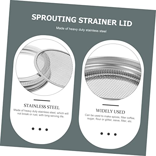Stainless Steel Mesh Cover for Jar Sprouting Kit Wide Mouth Lids Easy Sprouts Grower for Bean Sprouts