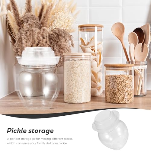 FRCOLOR Fermenting Jar 800ml Plastic Food Fermenting Container with Airtight Seal for Pickling Kimchi Sauerkraut Home Pickle Storage