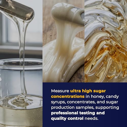 58–90% Brix Handheld Analog Refractometer, Durable All Metal Ultra High Range Brix Meter for Honey, Candy Syrups, Concentrates and Sugar Production Measurement