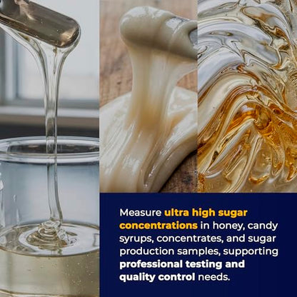 58–90% Brix Handheld Analog Refractometer, Durable All Metal Ultra High Range Brix Meter for Honey, Candy Syrups, Concentrates and Sugar Production Measurement
