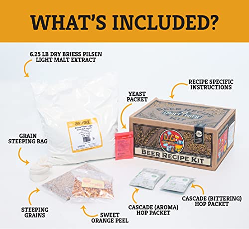 Craft a Brew - Beer Recipe Kit - Orange Golden Beer - Home Brewing Ingredient Refill - Beer Making Supplies - Includes Hops, Yeast, Malts, Extracts - 5 Gallons - color: O.G. Orange Golden Beer
