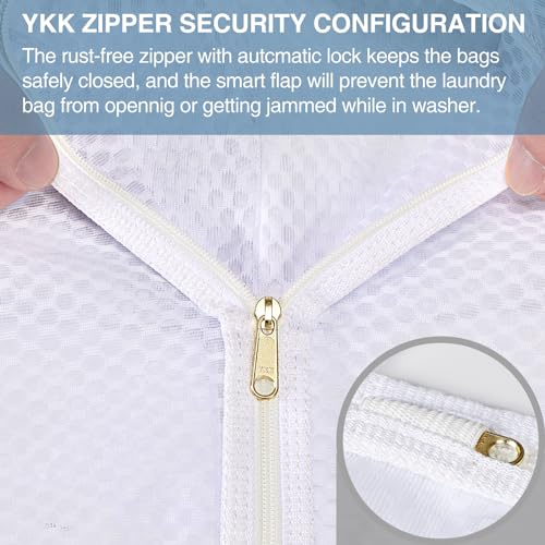 3 pcs Durable Honeycomb Mesh Laundry Bags for Delicates 16" x 19" (3 Large) - size: 3 Large
