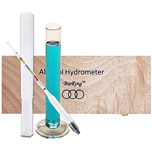 Wine Beer Alcohol Hydrometer Triple Scale Wine Meter with Glass Test Jar for Home Brewing Beer Wine Mead & Kombucha Maker for ABV, Brix and Gravity Test Kit with Wood Storage Box