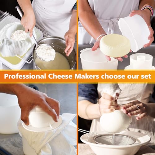 Cheese Mold – Cheese Making Kit 2 pcs – Cheesemaking Supplies – Cheese Set for Press – Paneer Maker – Great for Semi-Soft and Semi-Hard Cheeses