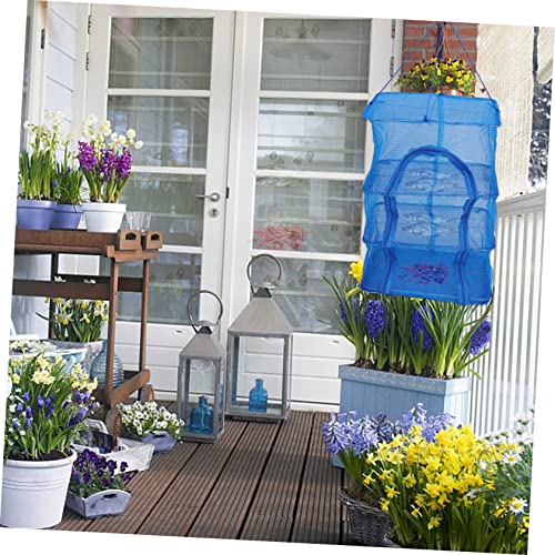 Drying Net Rack Multi-Layer Hanging Basket Dryer for Fish Fruits and Vegetables Sturdy Mesh Construction for Quick Drying Space-Saving Design Height