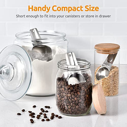 Measuring Cups: U-Taste 18/8 Stainless Steel Measuring Cups Set of 7-Piece: 1/8 Cup, 1/4 Cup, 1/3 Cup, 1/2 Cup, 2/3 Cup, 3/4 Cup, 1 Cup Dry and Liquid Ingredients - size: (02) Cup Set of 7
