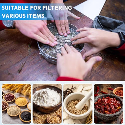 PATIKIL 12 Mesh(1.6mm) Lab Sieve, 7.9"(20cm) Diameter Sifting Screen 304 Stainless Steel Wire Cloth Fine Mesh Sieve for Industrial Laboratory Home Soil Sifter Dry Sift Screens Hash - size: 12 Mesh(1.6mm)/7.9"