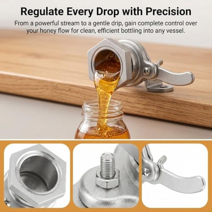 Stainless Steel Honey Gate Valve, Honey Tap Spout for Extractor Bottling Bucket and Storage Tank