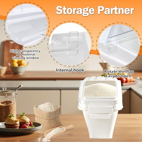Flour Bin,25 lb Stackable Kitchen Ingredient Storage Container with Lid - Food Pantry Organizer for Flour, Sugar, Rice, Baking,Dog Food Supplies (25lb) - size: 25lb
