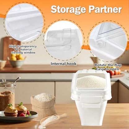 Flour Bin,25 lb Stackable Kitchen Ingredient Storage Container with Lid - Food Pantry Organizer for Flour, Sugar, Rice, Baking,Dog Food Supplies (25lb) - size: 25lb