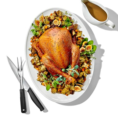 OXO Carving Set |Soft-Grip Duo Designed for Effortless Carving and Serving |2-Piece Fork & Knife Set | Spear, Secure, Cut & Serve Roasted Meat - style: Carving Set