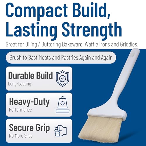 SPARTA 4040202 Meteor Nylon Basting Brush With Nylon Bristles, 3 Inches, White, (Pack of 12) - color: White, size: 3"