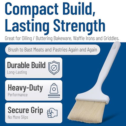 SPARTA 4040202 Meteor Nylon Basting Brush With Nylon Bristles, 3 Inches, White, (Pack of 12) - color: White, size: 3"