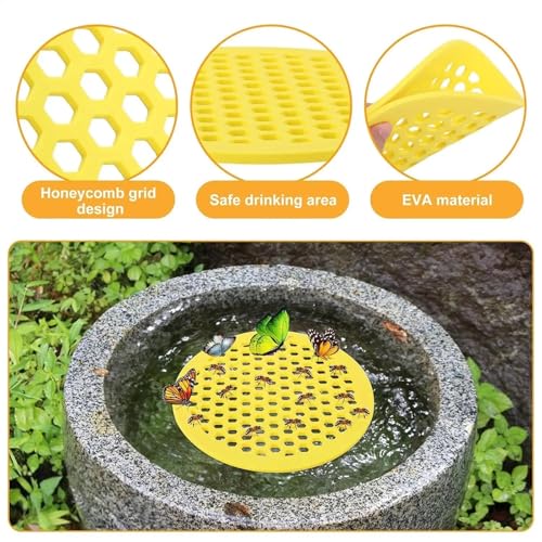 12pcs Floating Bee Island Watering Feeder Station Honeycomb Tray for Outdoor Garden Thirsty Pollinators Drinker