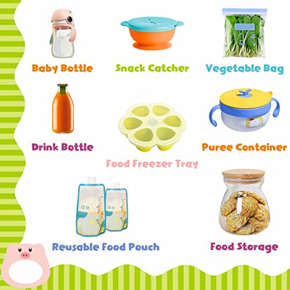 208 PCS Baby Food Labels, 26 Adorable Designs Removable Food Name Stickers Self-Adhesive Water/Oil/Tear Resistant for Baby, Kids, Toddlers Food Containers, Water Bottles, School Supplies, Mason Jars - color: Style 3