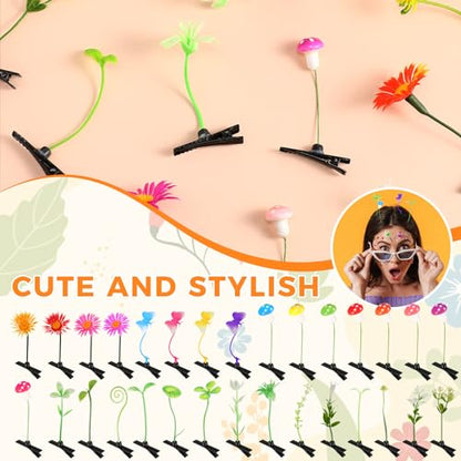 30 Pcs Bean Sprout Hair Clips Rave Mixed Style Plant Hairpins Hair Accessories for Party Irish(Sweet) - style: Sweet