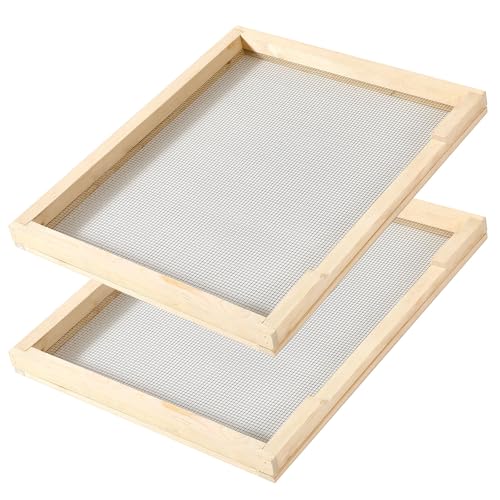CroBlissful Beehive Inner Cover 10 Frame Ventilated Inner Cover Langstroth Style Beekeeping Ventilated Inner Cover Beehive Insulation Bee Hive Wooden Vented Beekeeping Tool Supplies (2 Pcs)